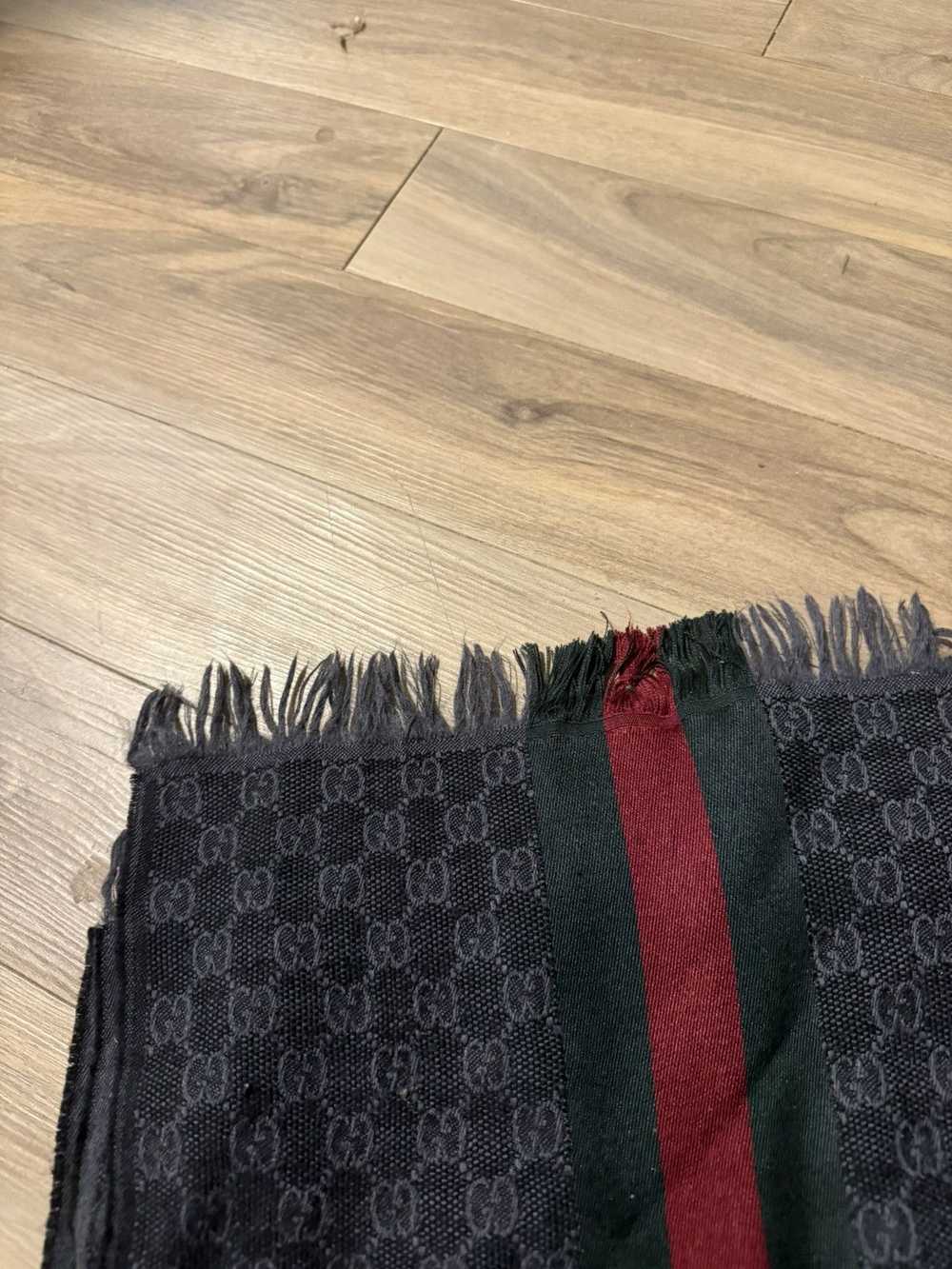 Gucci GUCCI Knitted Wool Striped Web Verbier SCARF - image 2