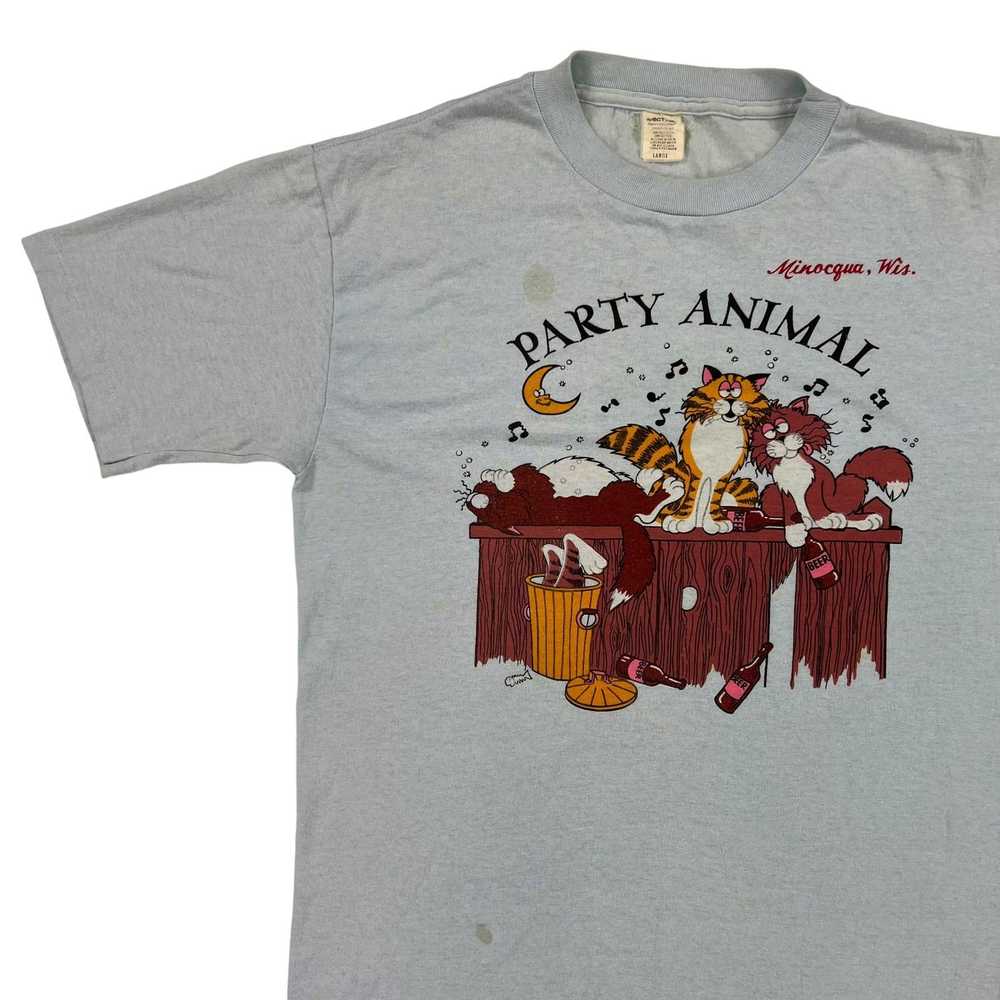 Vintage Vintage 80s Party Animal drink cats beer … - image 3