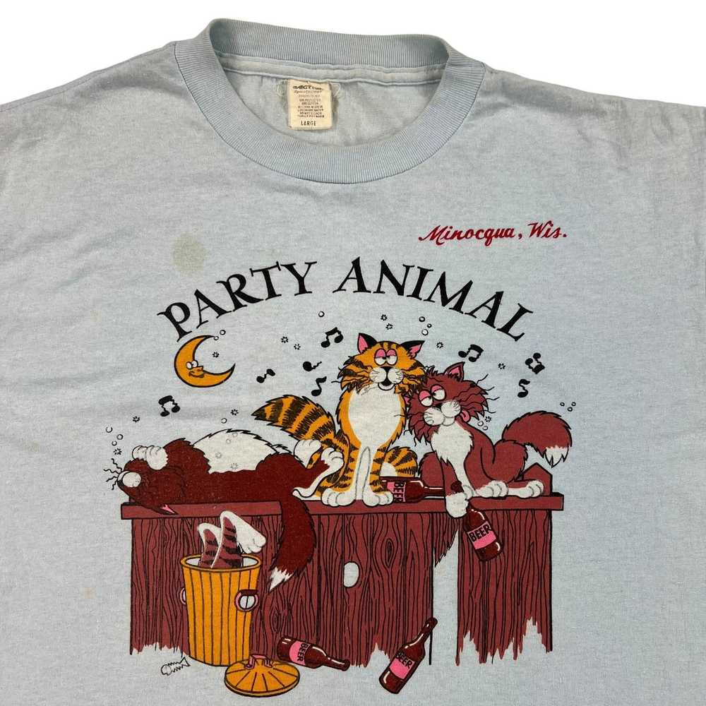 Vintage Vintage 80s Party Animal drink cats beer … - image 4