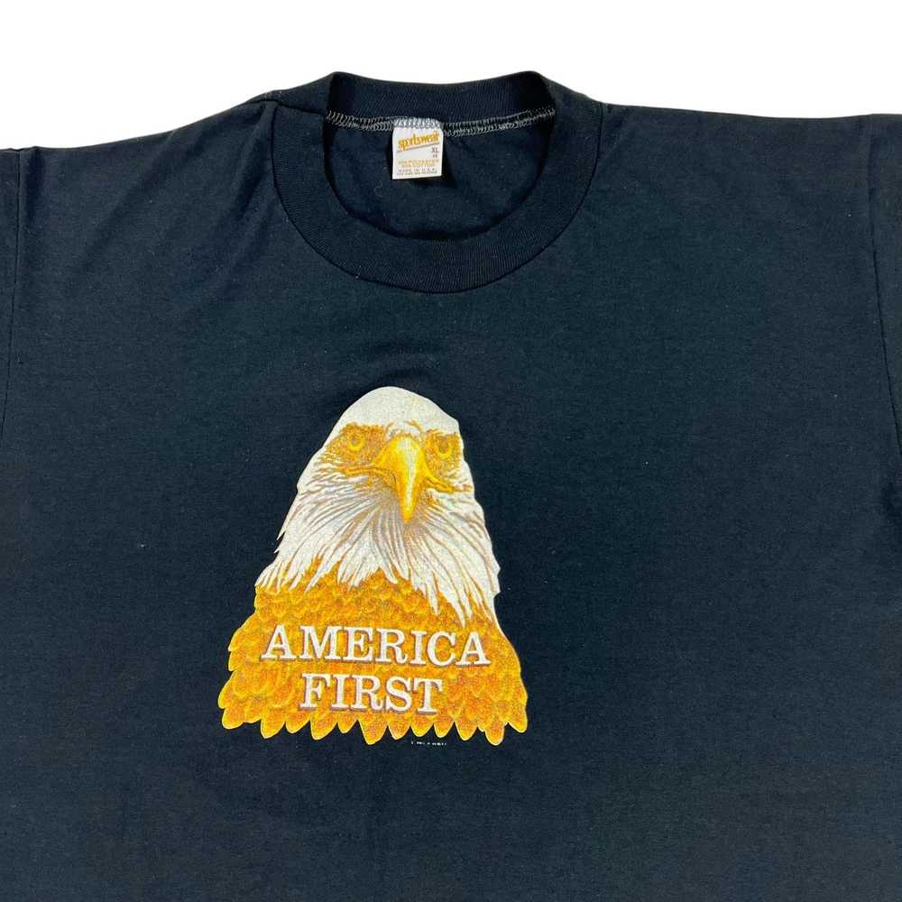 Vintage Vintage 80s America First Bald Eagle tee … - image 4