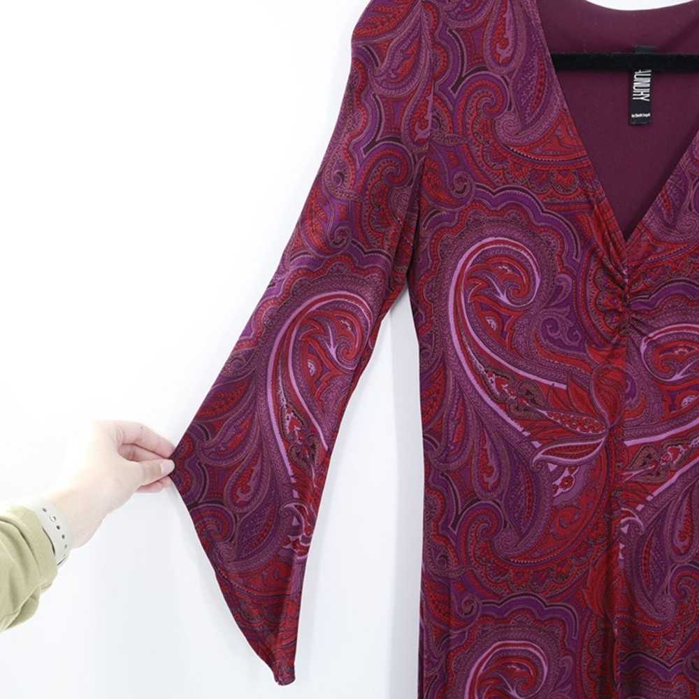 Laundry Paisley Dress Womens 8 Purple Red Witchy … - image 6