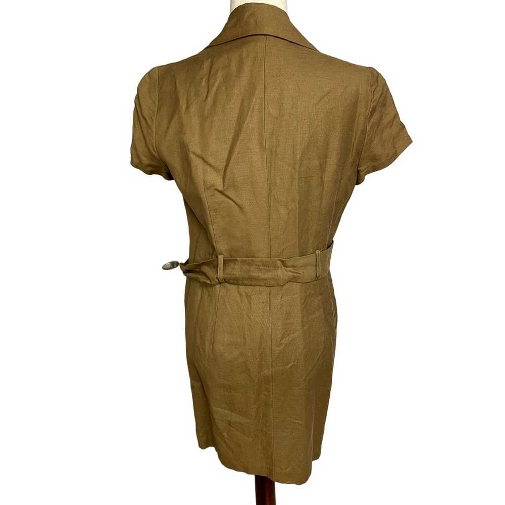 Laundry Shelli Segal brown tan short sleeve linen… - image 3