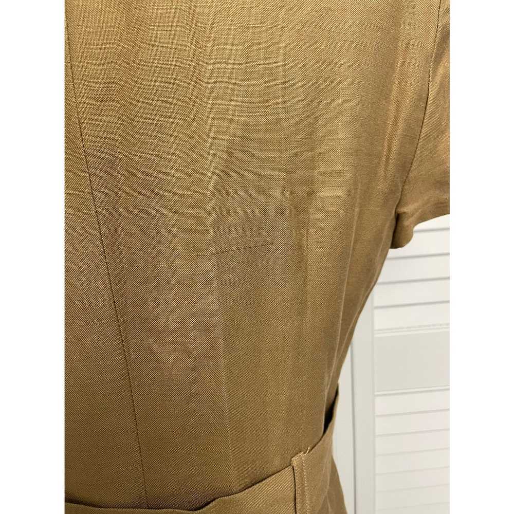 Laundry Shelli Segal brown tan short sleeve linen… - image 5