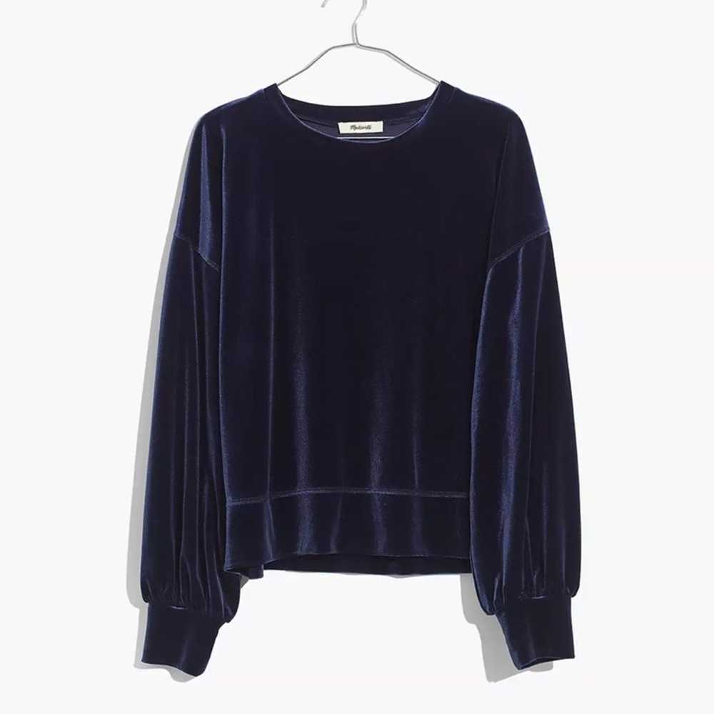 Madewell Velvet Balloon-Sleeve Sweatshirt size Sm… - image 9