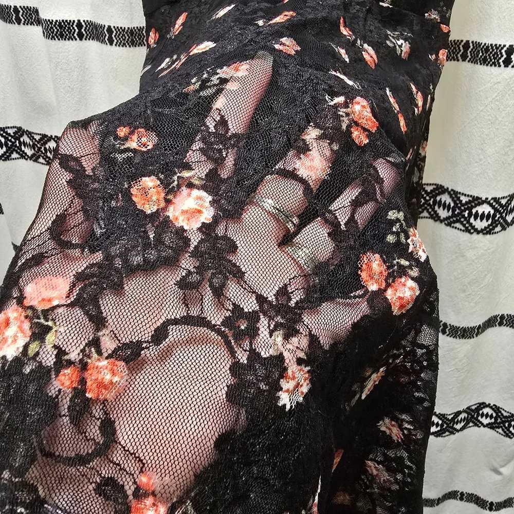 Disney Princess black floral lace high low maxi d… - image 12