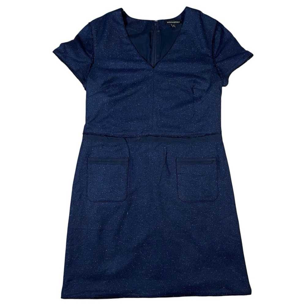 Banana Republic Navy Dress Tweed Wool Shift Dress… - image 1