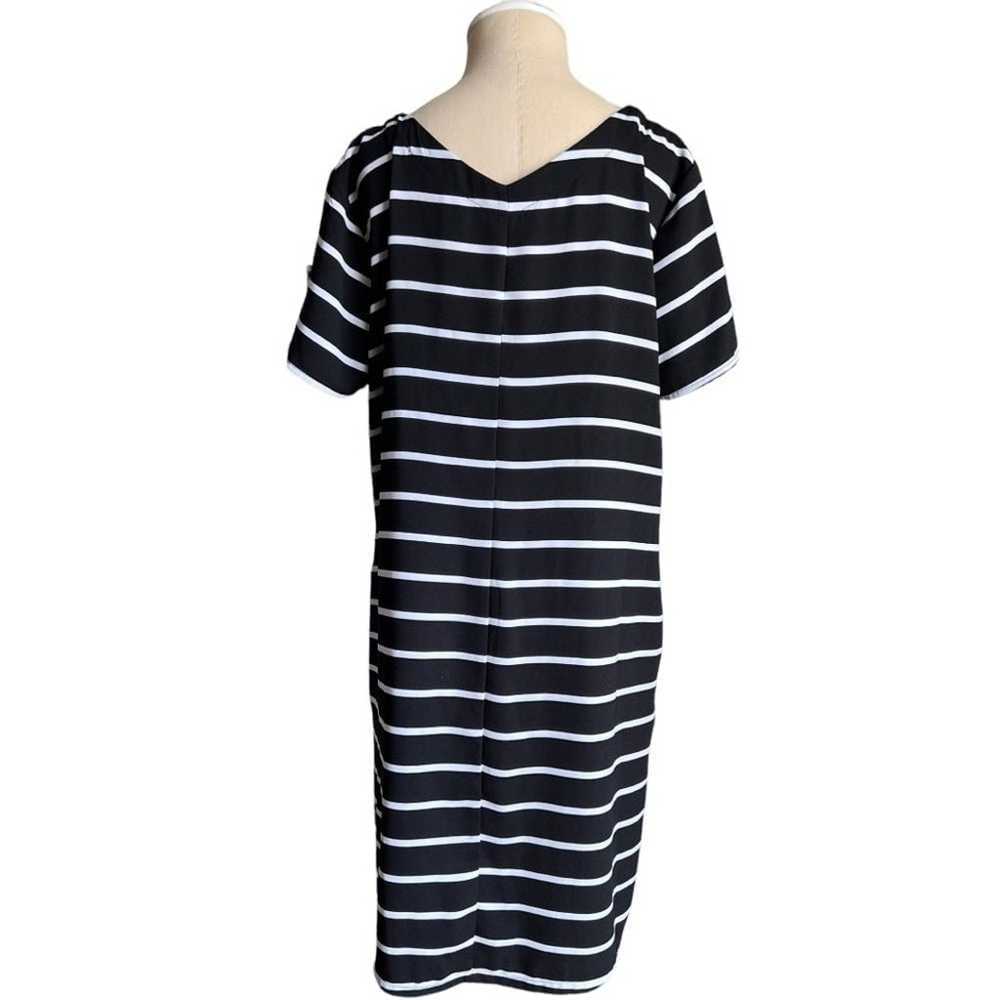 Apt. 9 Black & White Striped Short Sleeve V Neck … - image 7