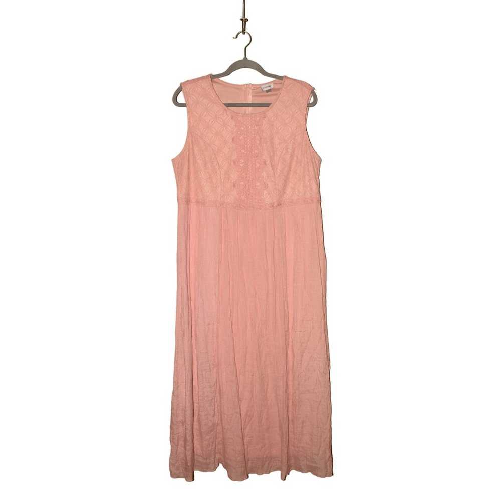 AVENUE $79 Pink Lace Applique Sleeveless Maxi Dre… - image 1