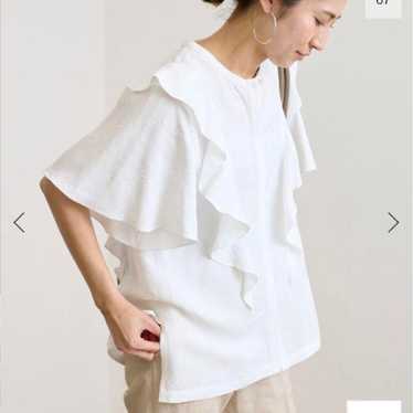 Framework Linen Rayon Frill Blouse