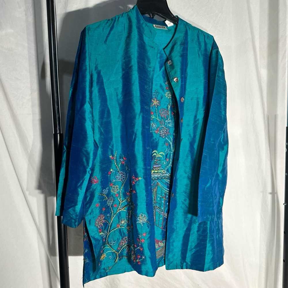 Vintage Chicos Design 100% Silk Embroidered Embel… - image 3