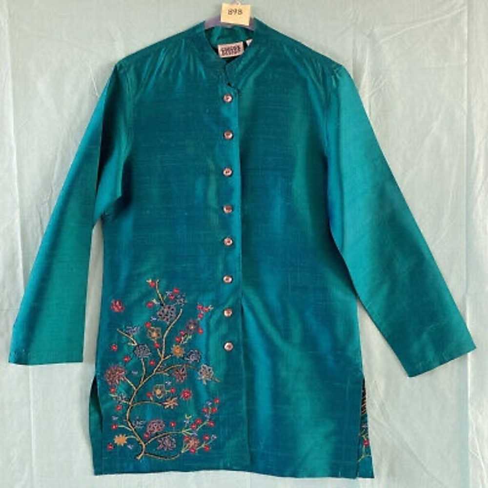 Vintage Chicos Design 100% Silk Embroidered Embel… - image 7