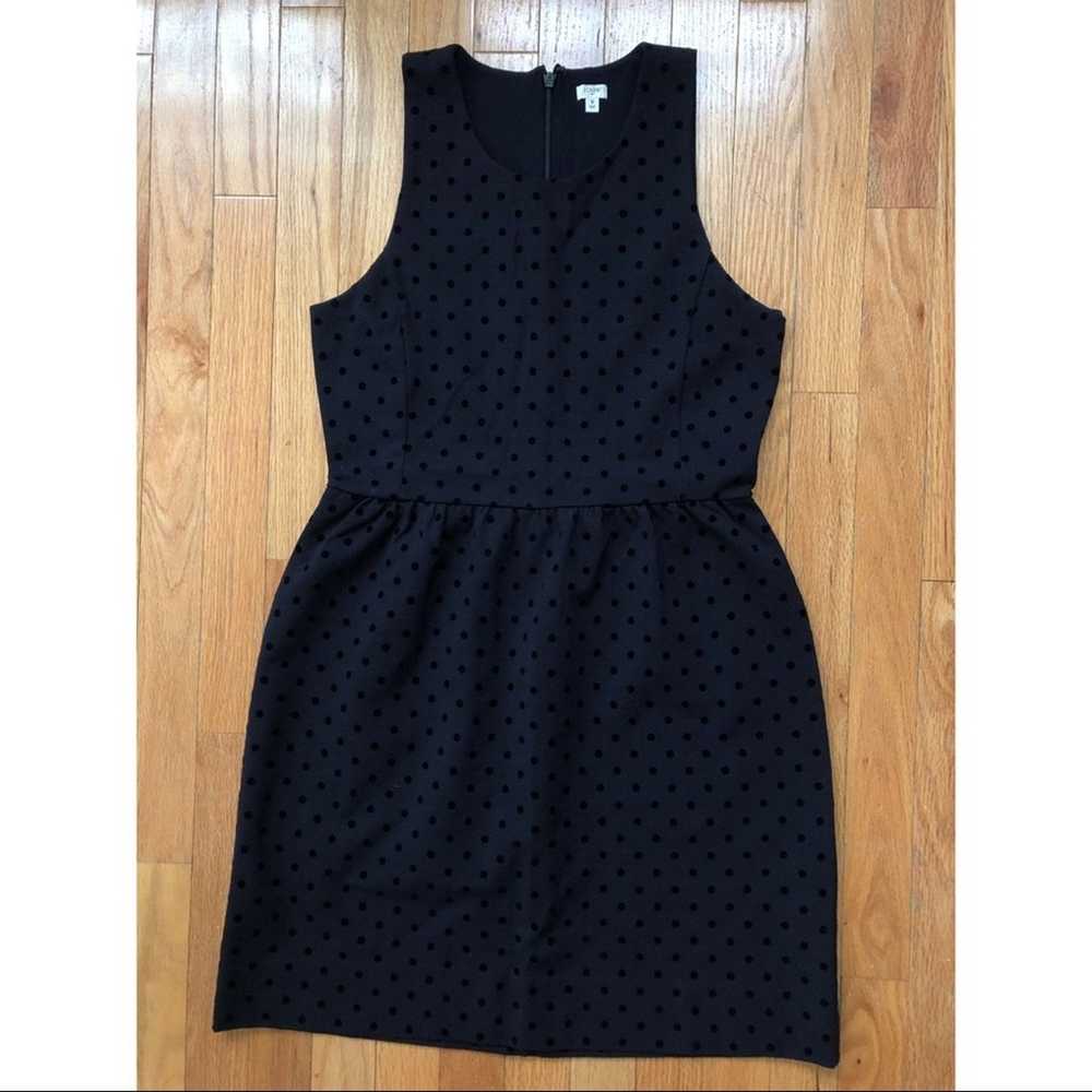 J. Crew Factory Velvet Dot Ponte Dress Black Small - image 10