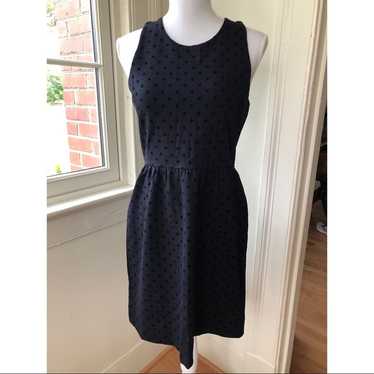 J. Crew Factory Velvet Dot Ponte Dress Black Small - image 1