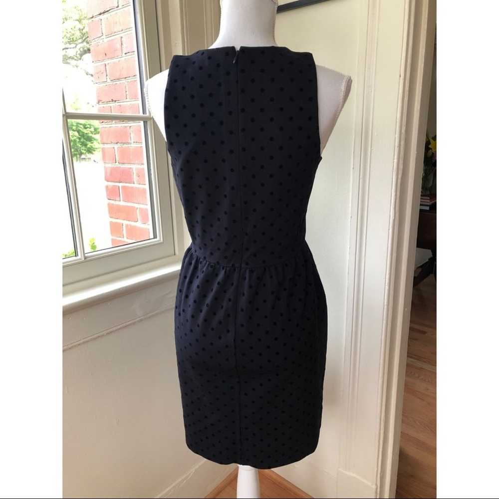 J. Crew Factory Velvet Dot Ponte Dress Black Small - image 2