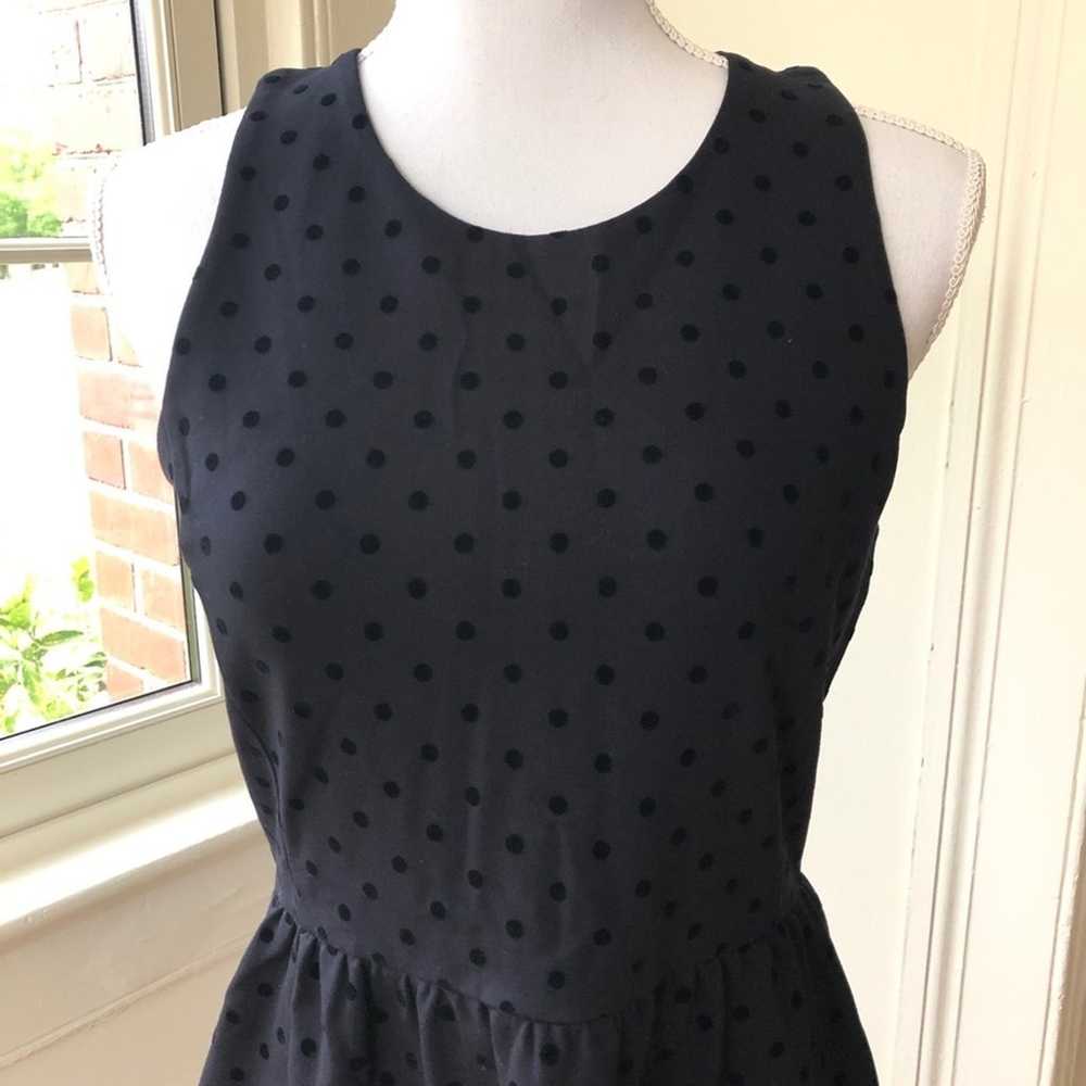 J. Crew Factory Velvet Dot Ponte Dress Black Small - image 3