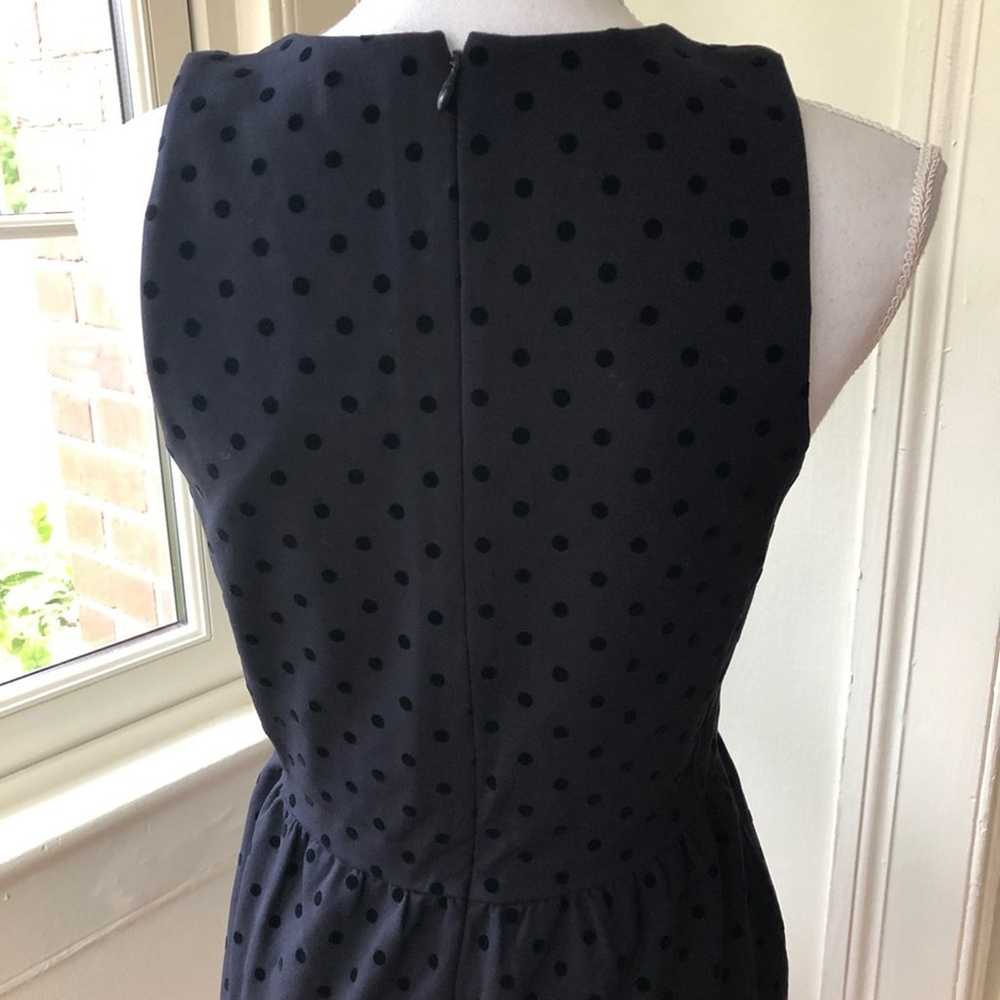 J. Crew Factory Velvet Dot Ponte Dress Black Small - image 4