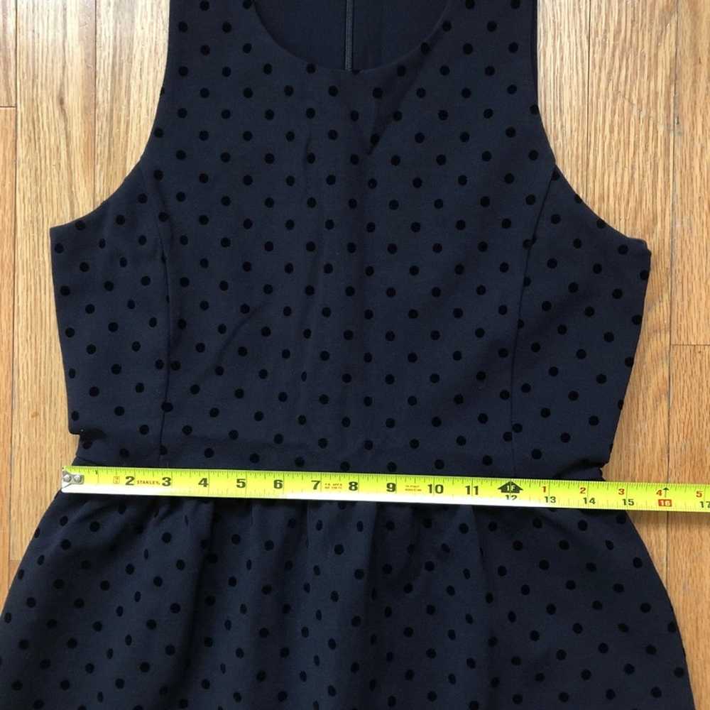 J. Crew Factory Velvet Dot Ponte Dress Black Small - image 9