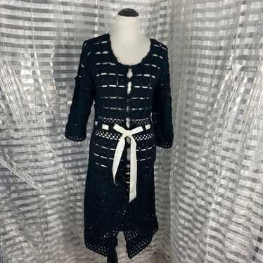 Gaby & Eden Black Crochet Button Up Dress - image 1