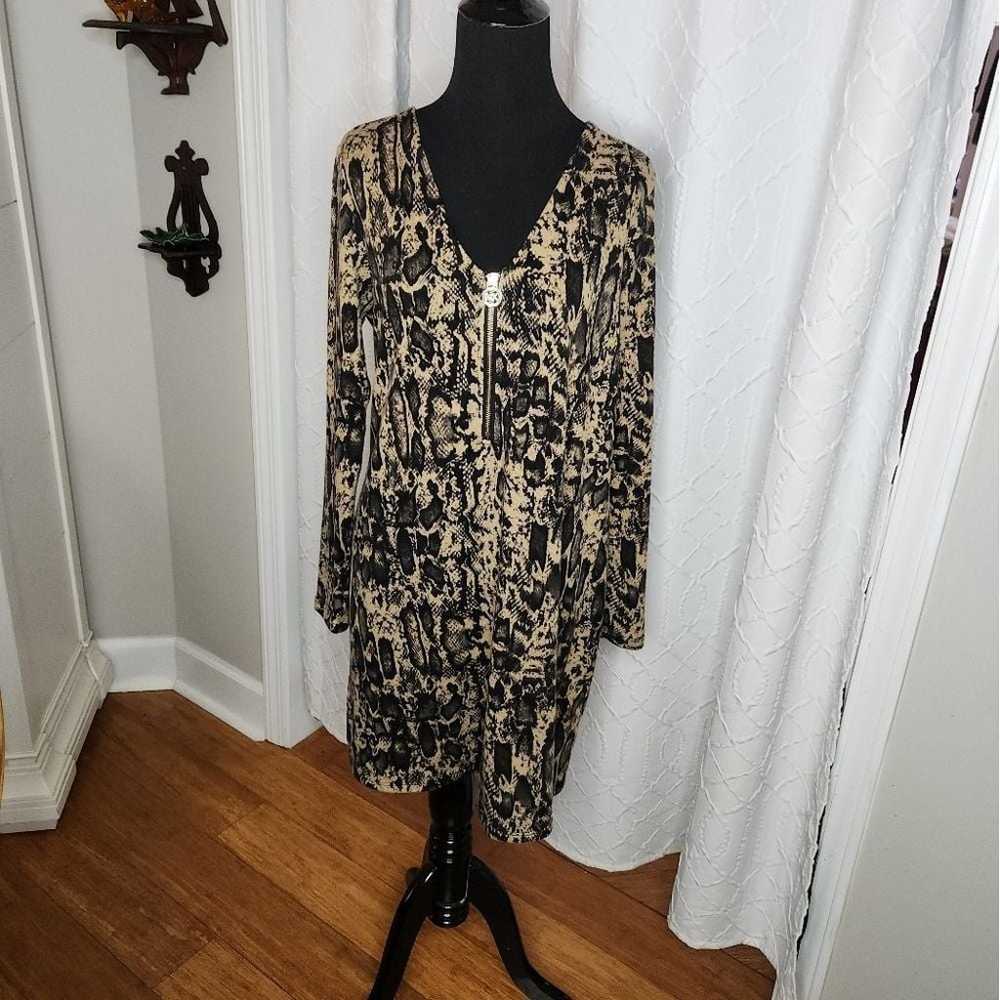 Michael Kors Chetah Print Sweater Dress Size Medi… - image 1