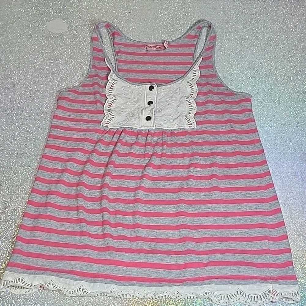 Y2k Vintage Juicy Couture Red & Grey Striped Tank… - image 6