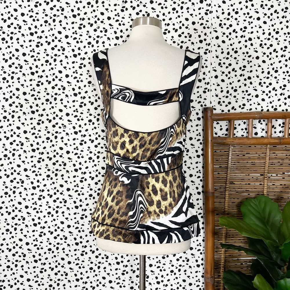 Cache | Vintage Silk Y2K Animal Print Leopard Zeb… - image 5