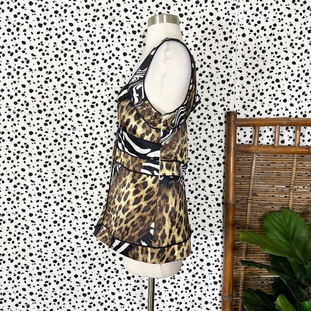 Cache | Vintage Silk Y2K Animal Print Leopard Zeb… - image 7