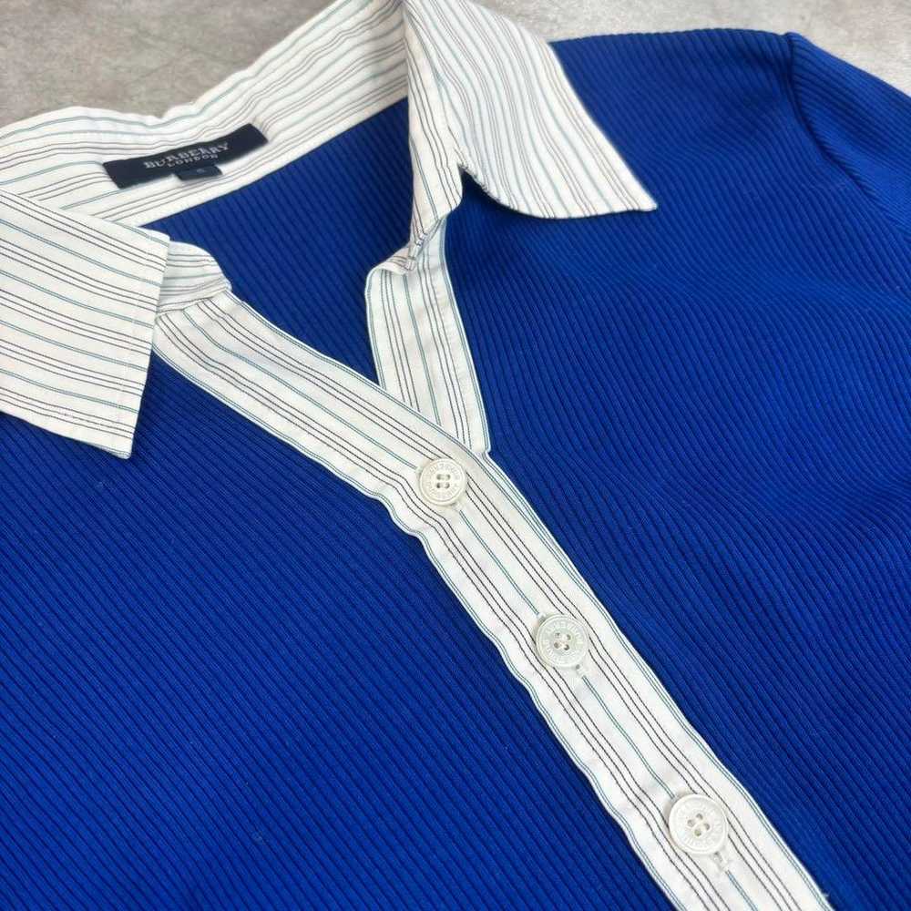 Burberry Blue Knit Shirt with Flared Sleeves - image 2