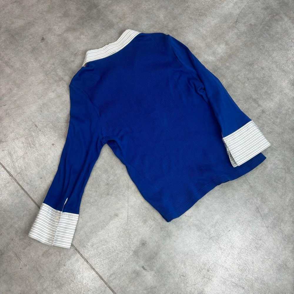 Burberry Blue Knit Shirt with Flared Sleeves - image 4