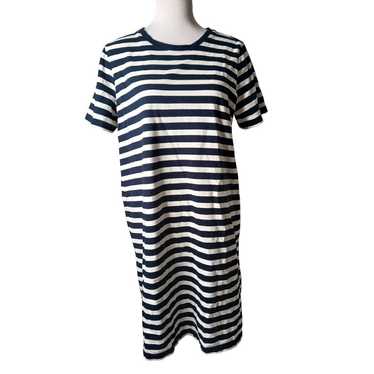 Joules liberty shirt dress navy white stripe nauti