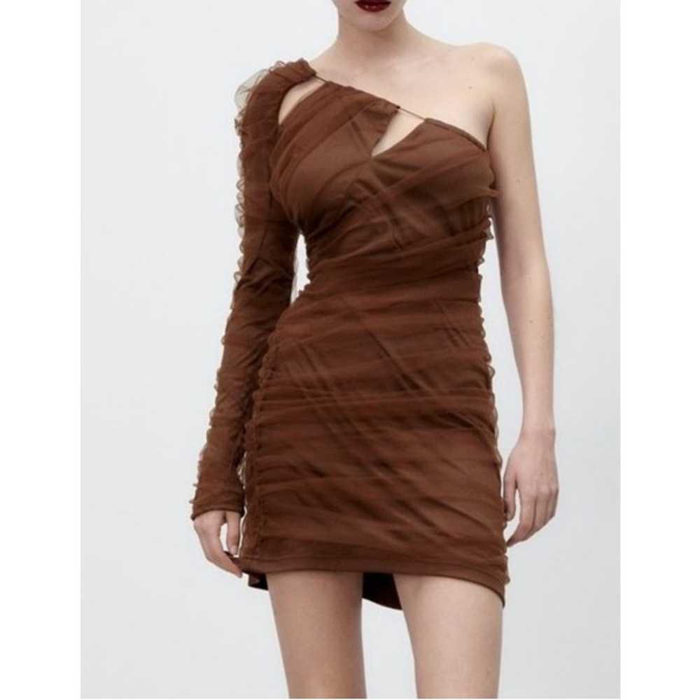 Zara Tulle One Shoulder Cut Out Asymmetric Mini D… - image 6