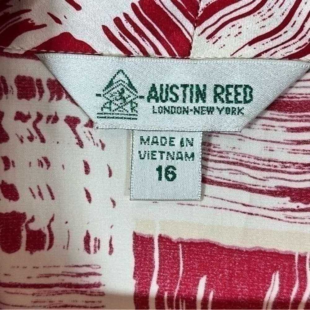 Austin Reed Silk Red & Cream Abstract Print Butto… - image 5