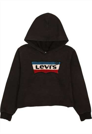 Vintage 90's Levi's Hoodie Spellout Pullover Blac… - image 1