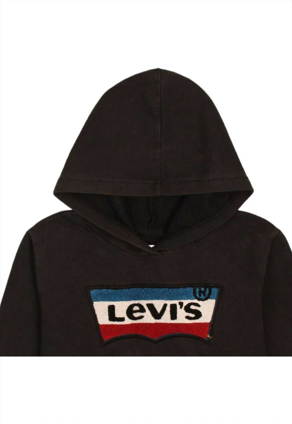 Vintage 90's Levi's Hoodie Spellout Pullover Blac… - image 3