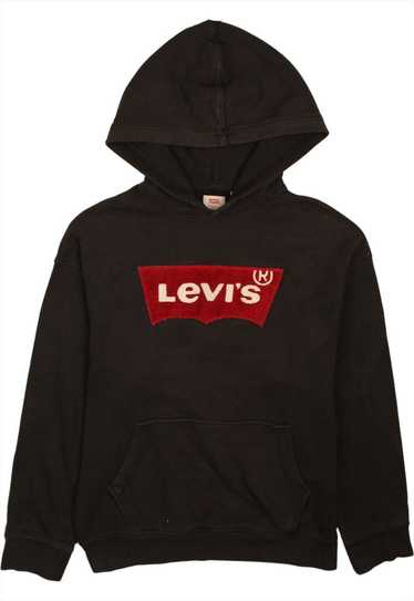 Vintage 90's Levi's Hoodie Spellout Pullover Blac… - image 1