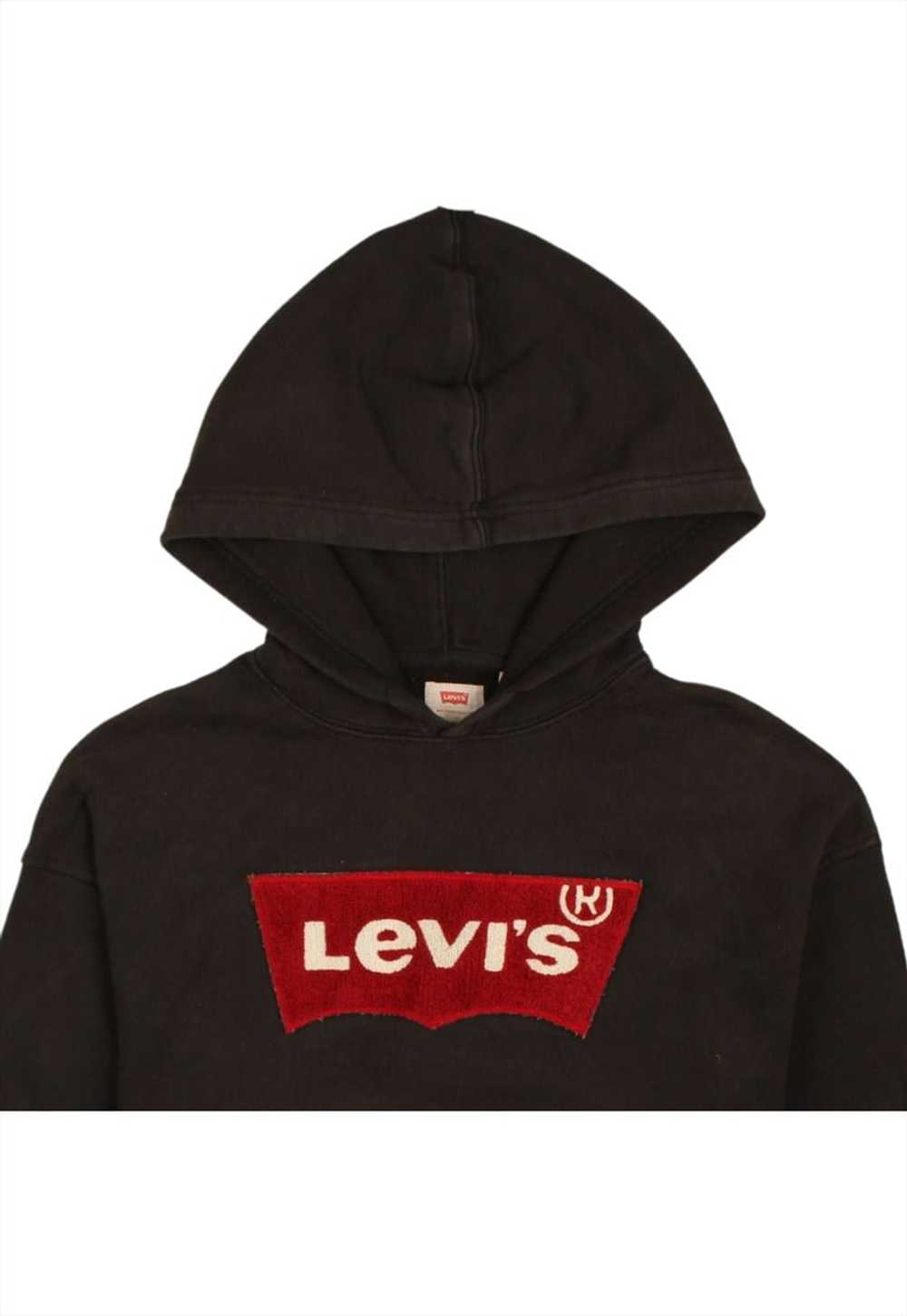 Vintage 90's Levi's Hoodie Spellout Pullover Blac… - image 3