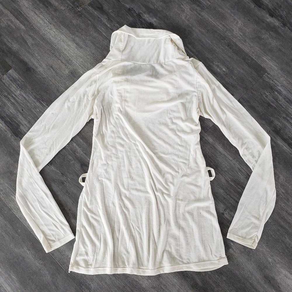 White Basic Aymara Long Sleeve Turtleneck Mini - image 2