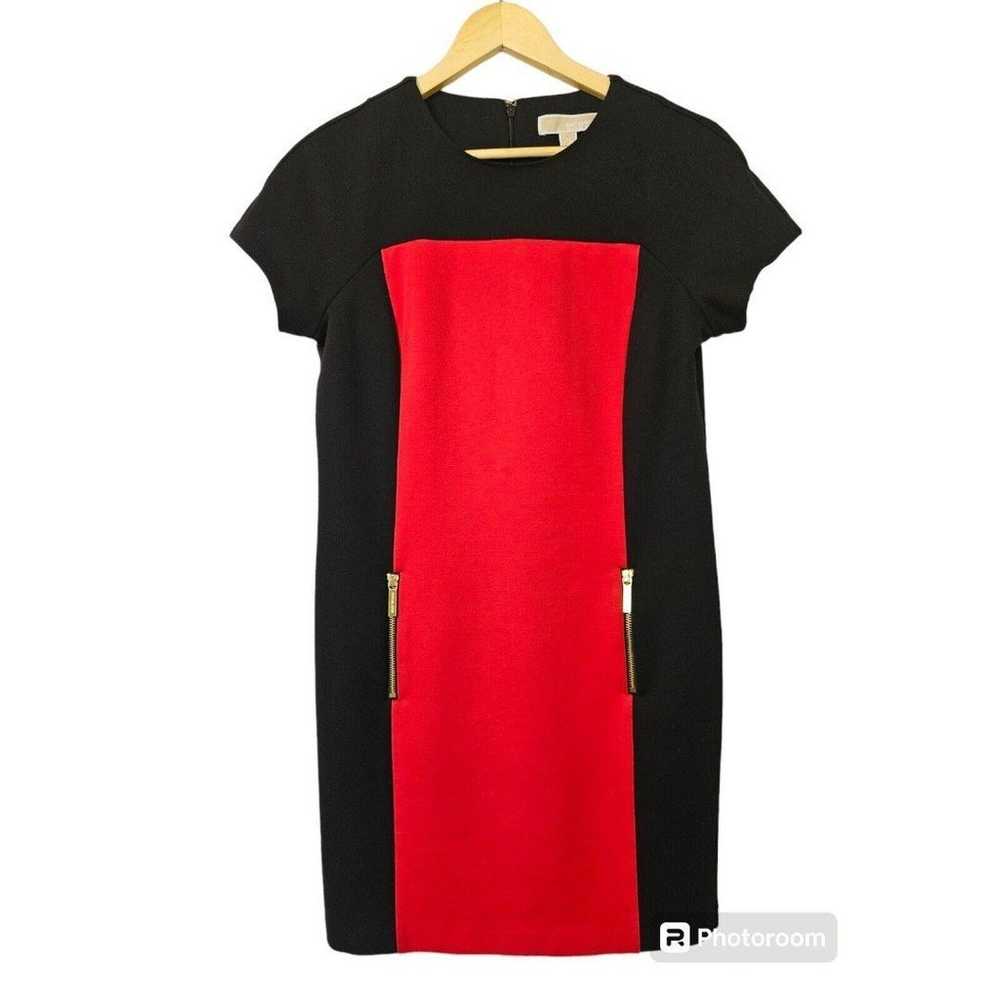 Michael Kors Red/Black Colorblock Gold Zipper Sho… - image 1