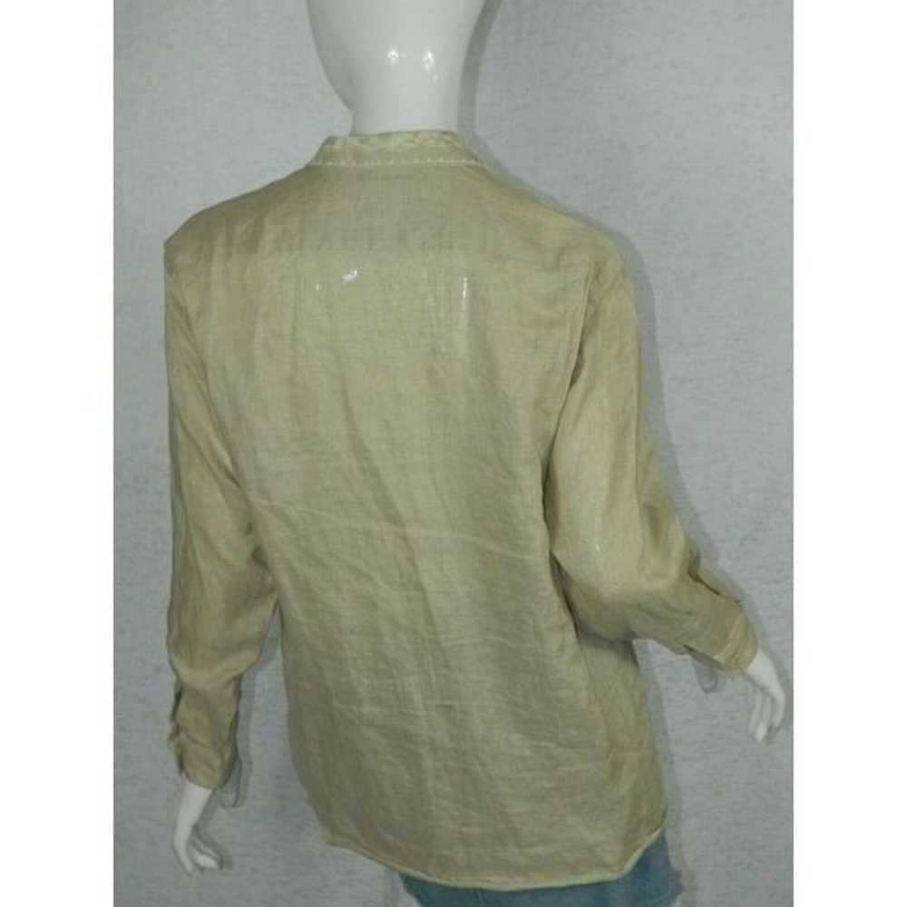 Bellows Brut Le Garage Blouse Vintage Beige Linen… - image 2