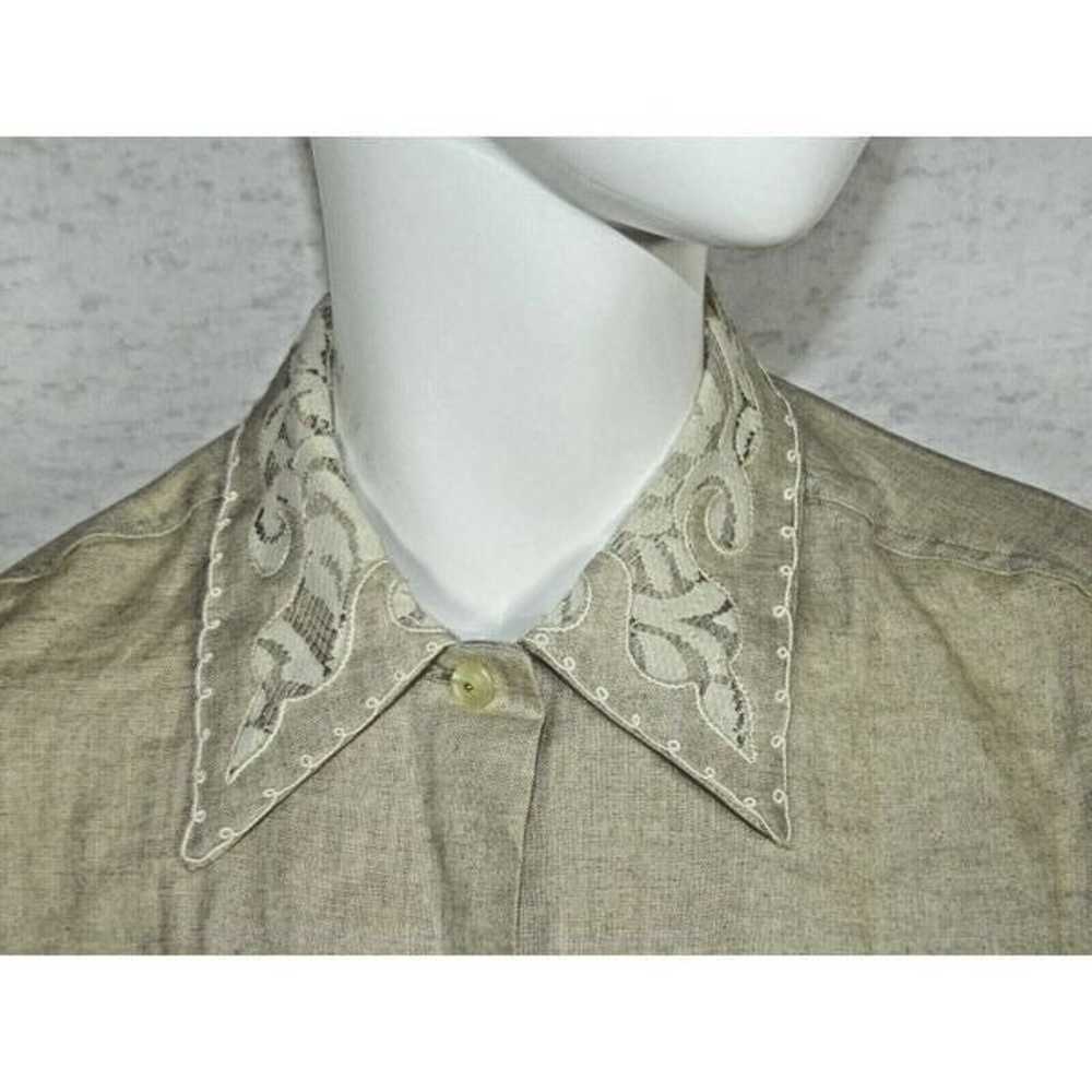 Bellows Brut Le Garage Blouse Vintage Beige Linen… - image 4