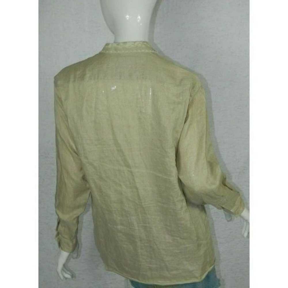 Bellows Brut Le Garage Blouse Vintage Beige Linen… - image 7