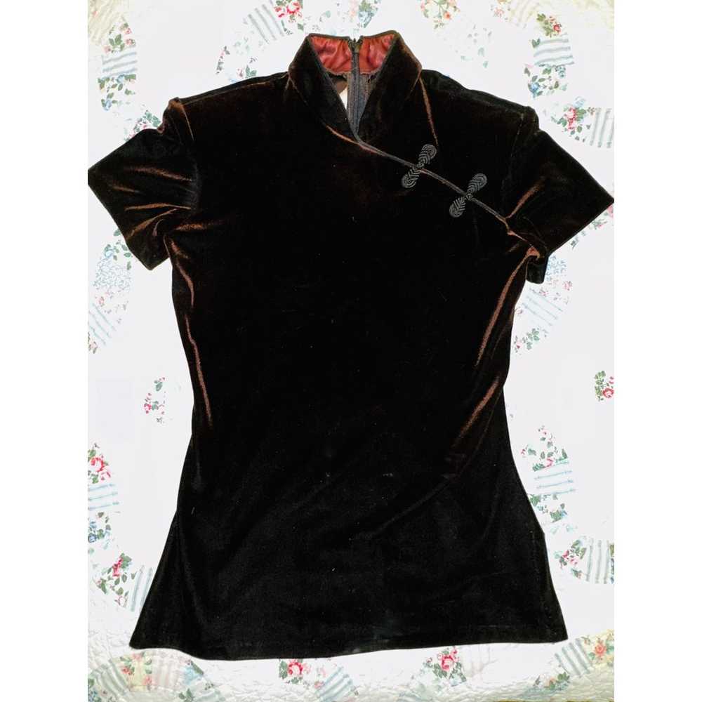 VINTAGE HENRI BENDEL VELVET ASIAN STYLE TOP - image 2