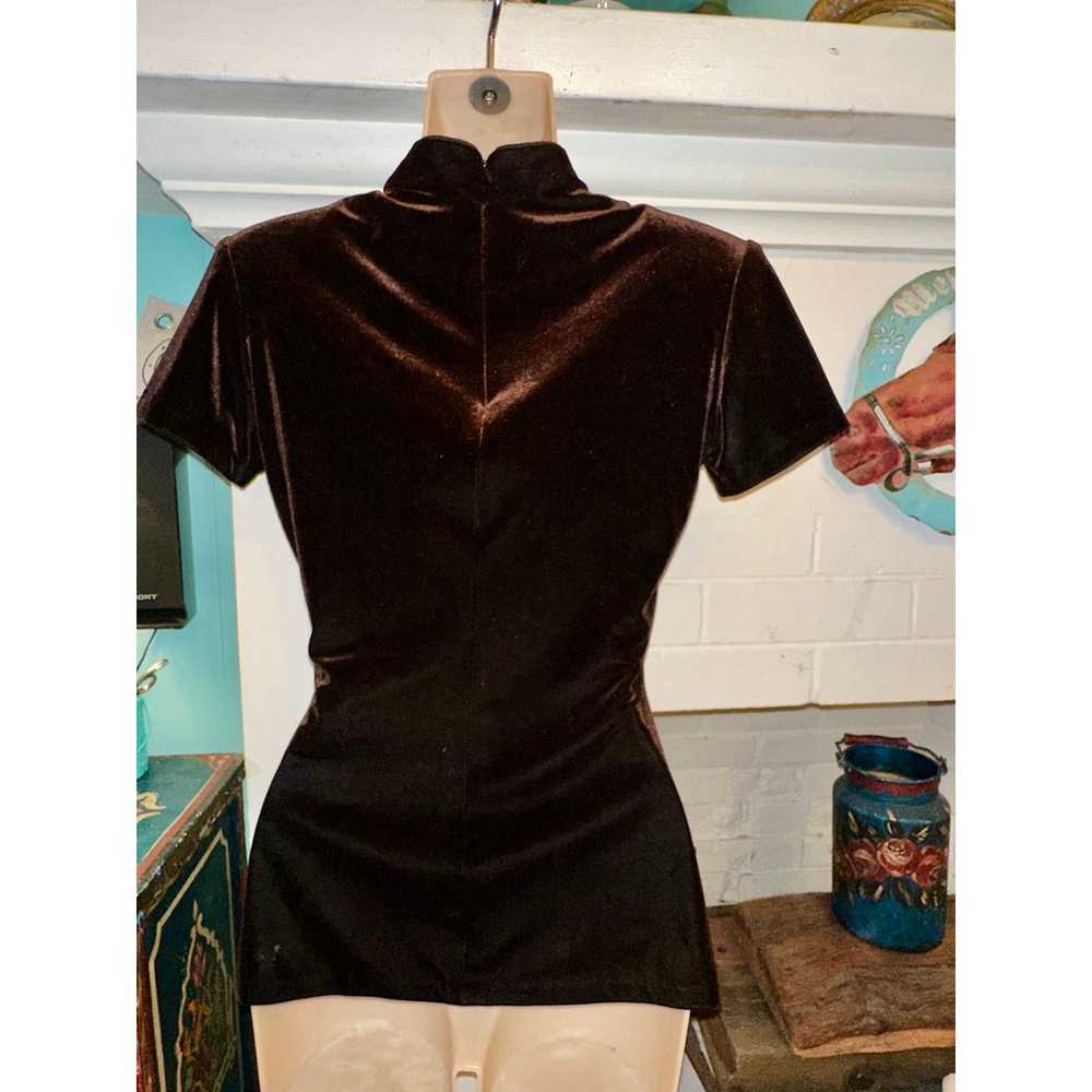 VINTAGE HENRI BENDEL VELVET ASIAN STYLE TOP - image 3