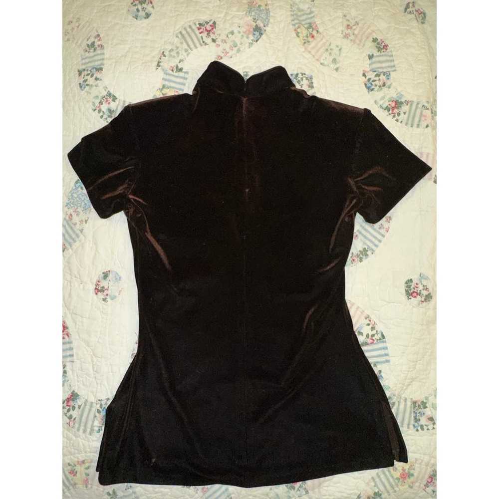 VINTAGE HENRI BENDEL VELVET ASIAN STYLE TOP - image 5