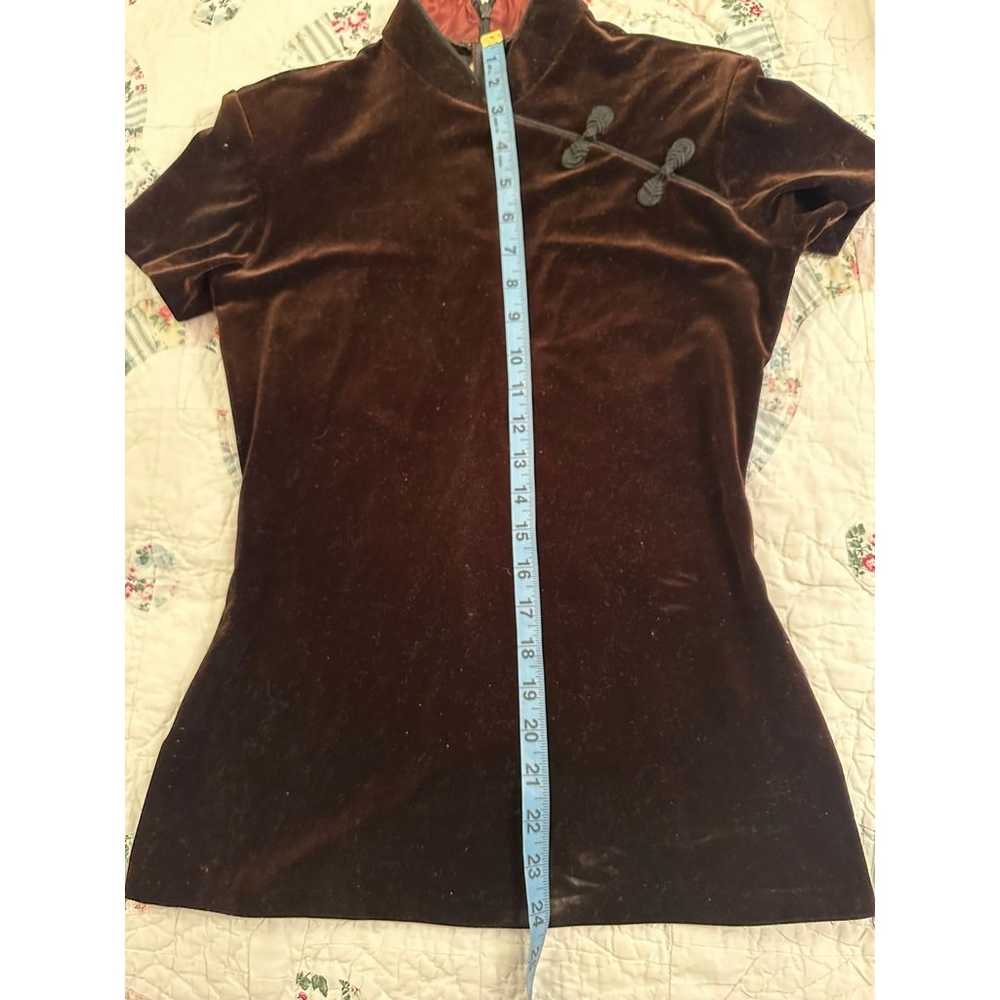 VINTAGE HENRI BENDEL VELVET ASIAN STYLE TOP - image 8