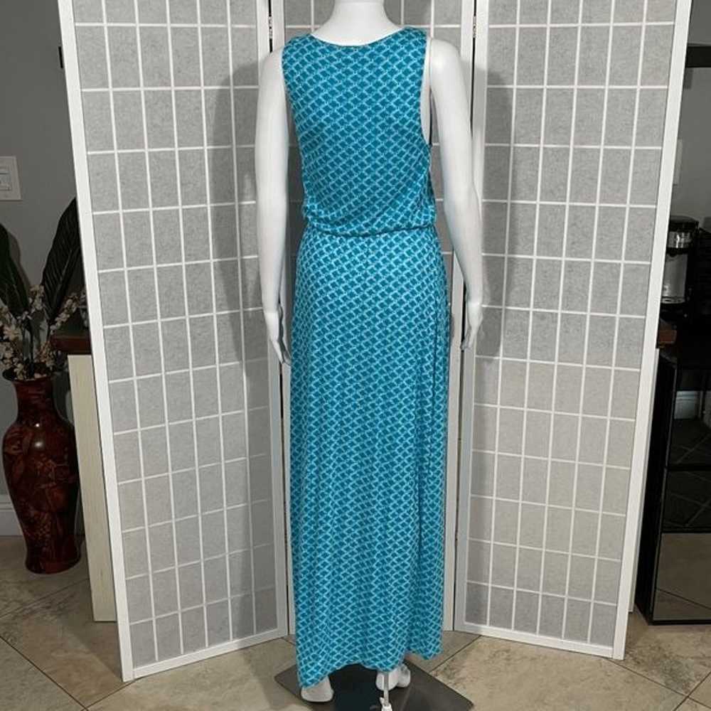 Joie Teal Maxi Dress Geometric Print Sleeveless E… - image 6