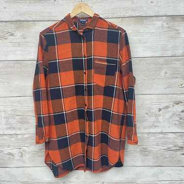 Woolrich John Rich Bros Orange Plaid Lightweight … - image 1