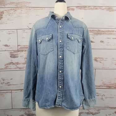 Vintage Sundance Pearl Snap Denim Shirt Western Si