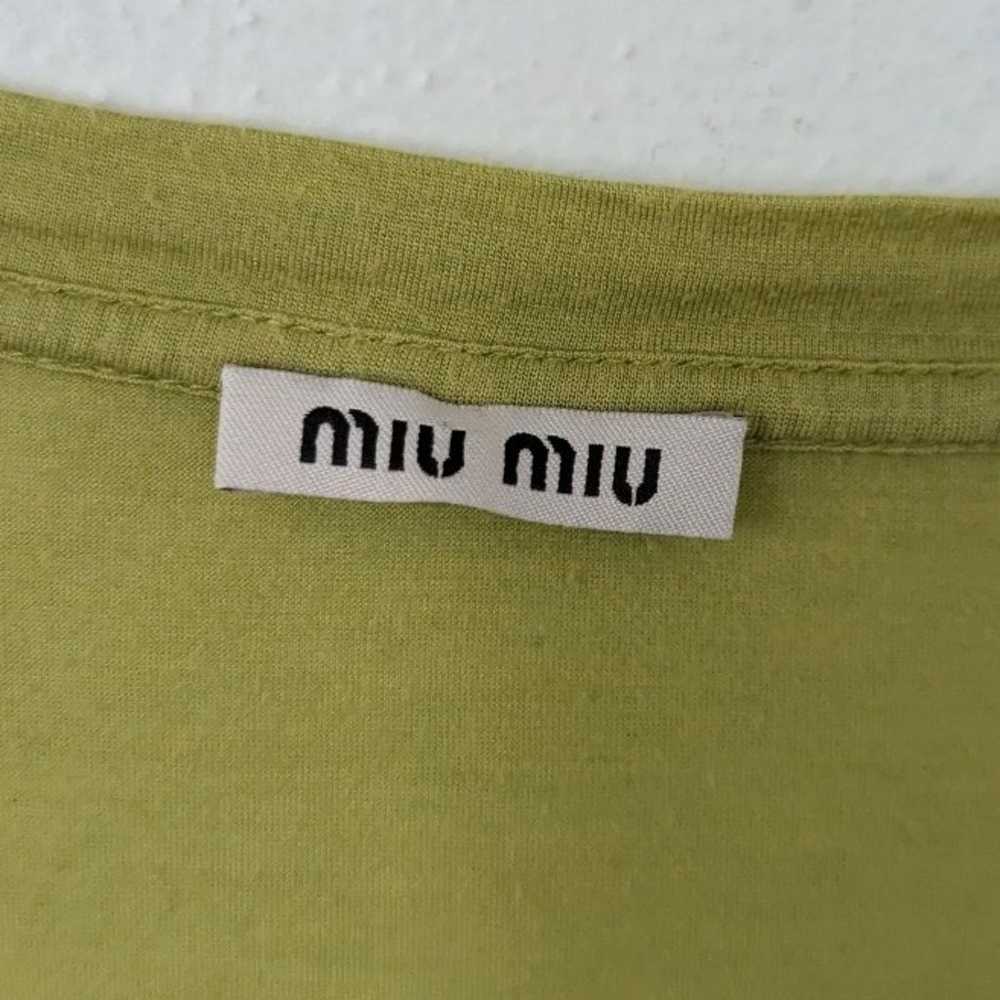 Miu Miu Patch Logo Relaxed T Shirt Round Neck Sho… - image 5