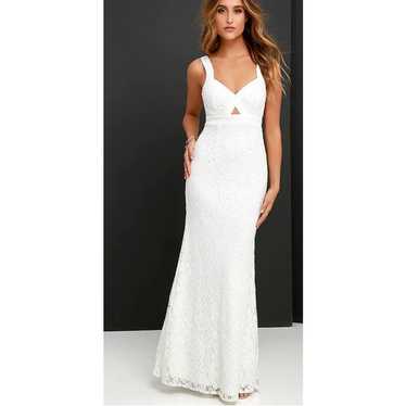 Lulus What A Doll Ivory Lace Maxi Dress