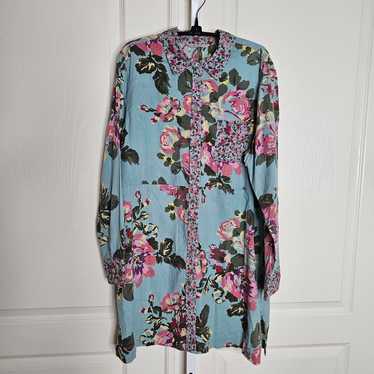 Soft Surroundings Floral Button-Up Shirt Dress